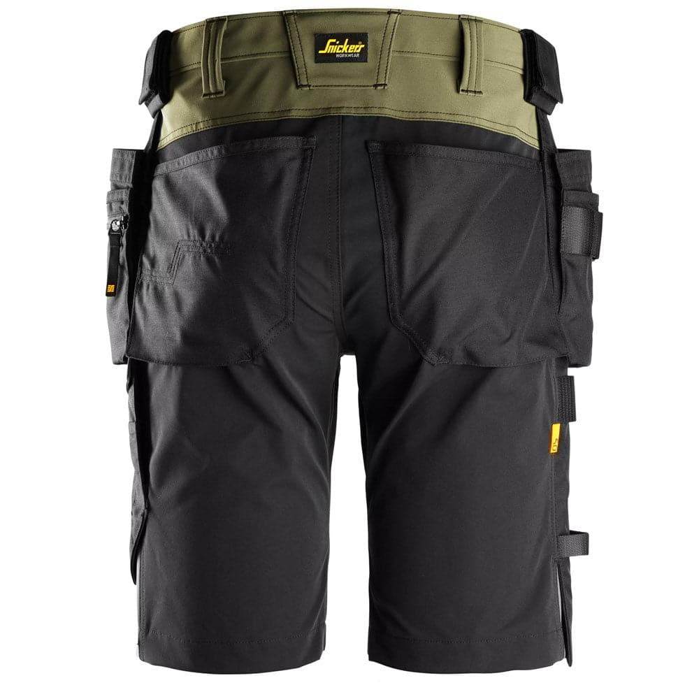 Snickers 6175 AllroundWork 4-Way Stretch Holster Pocket Short Khaki Green, 33" Waist - Snickers Size 48