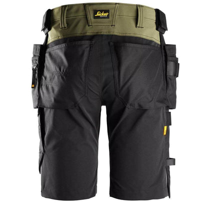 Snickers 6175 AllroundWork 4-Way Stretch Holster Pocket Short Khaki Green, 33" Waist - Snickers Size 48