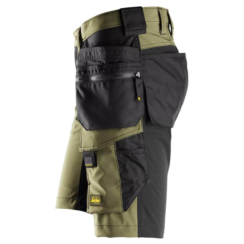 Snickers 6175 AllroundWork 4-Way Stretch Holster Pocket Short Khaki Green, 33" Waist - Snickers Size 48