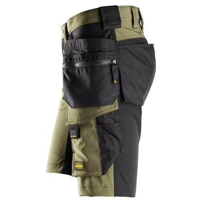 Snickers 6175 AllroundWork 4-Way Stretch Holster Pocket Short Khaki Green, 33" Waist - Snickers Size 48