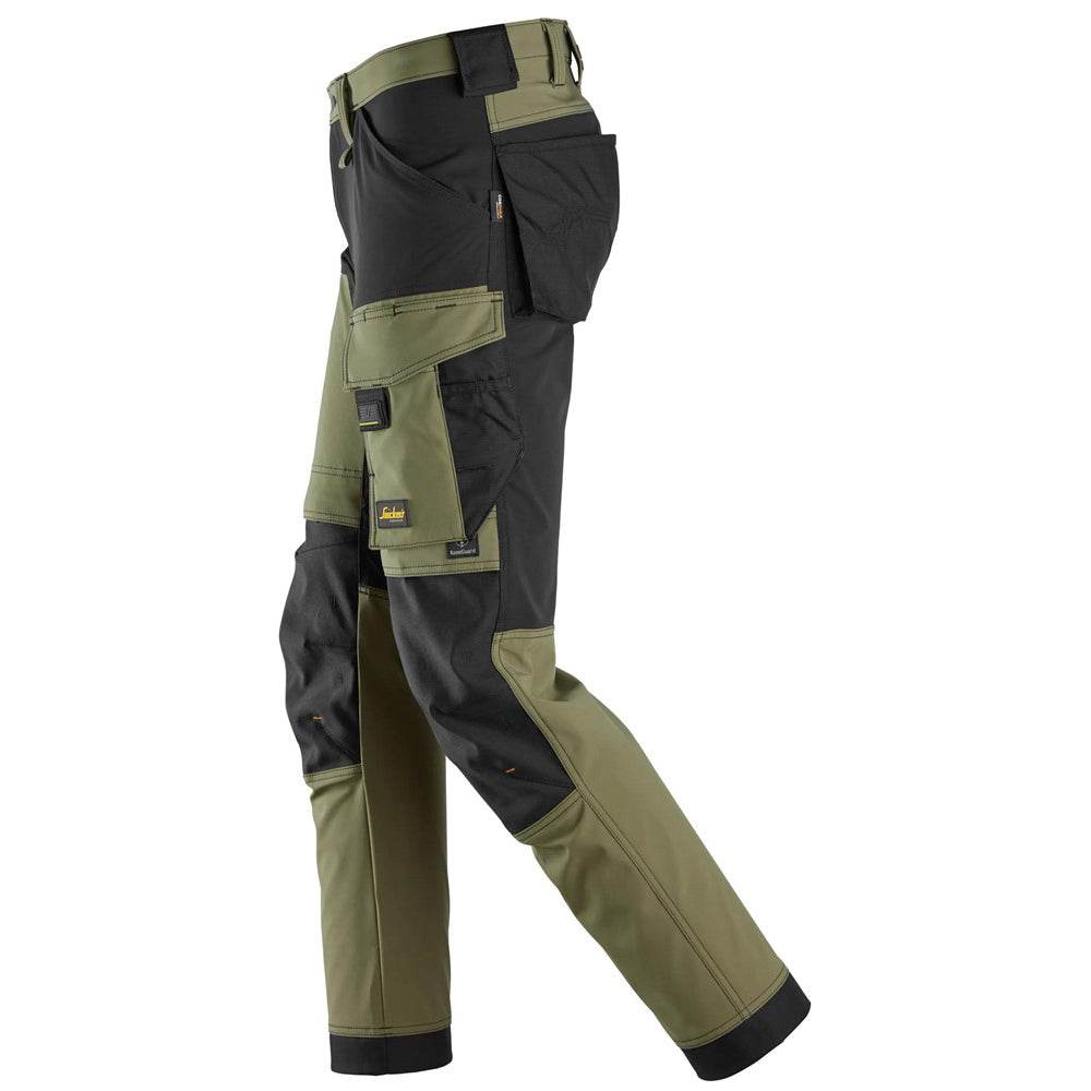 Snickers 6375 AllroundWork 4-way Stretch Trousers Khaki Green