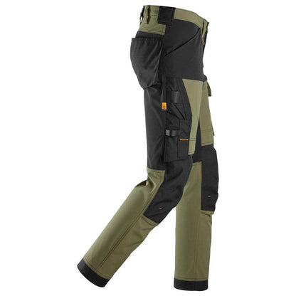 Snickers 6375 AllroundWork 4-way Stretch Trousers Khaki Green