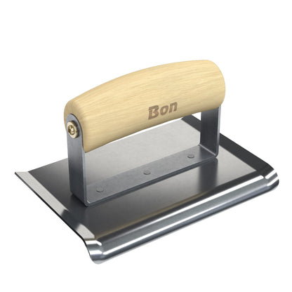 Bon Tool Curved End Concrete Edger - Wood Wave Handle