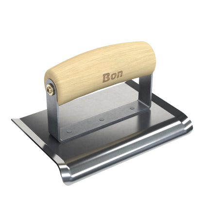 Bon Tool Curved End Concrete Edger - Wood Wave Handle