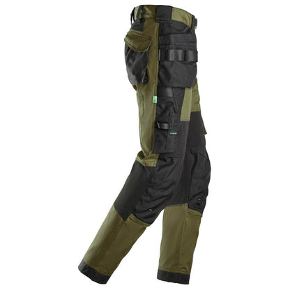 Snickers 6902 FlexiWork, Kneepad Holster Pocket Work Trousers Khaki Green