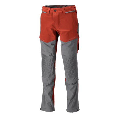 Mascot 22279 Ultimate Stretch Click System Pocket Trousers Autumn Red / Stone Grey