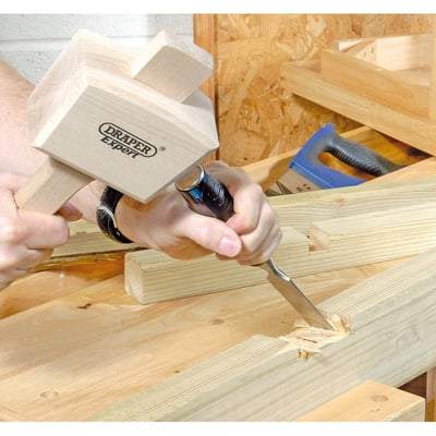 Draper Soft Grip Pound Thru Bevel Edge Wood Chisel