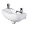 45cm Slim Line Basin 2 Tap Holes in Alpine White