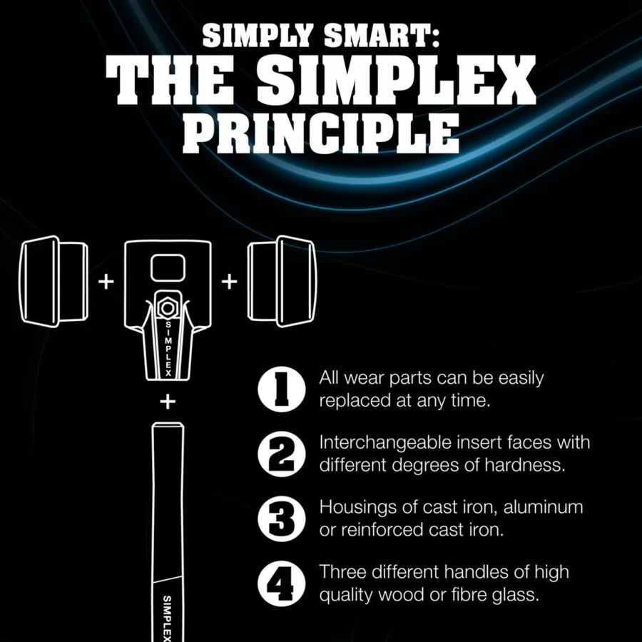 Halder Simplex soft-face mallet, aluminium housing - TPE-soft / Superplastic