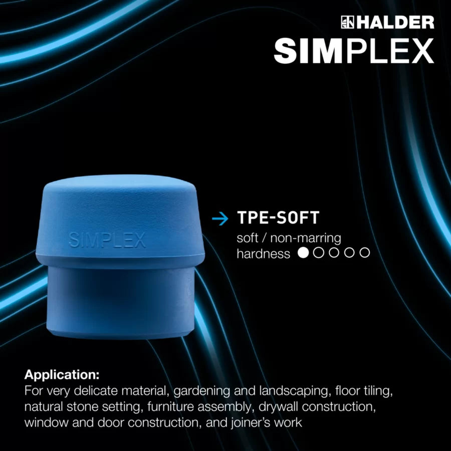 Halder Simplex soft-face mallet, aluminium housing - TPE-soft / Superplastic