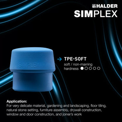 Halder Simplex soft-face mallet, aluminium housing - TPE-soft / Superplastic