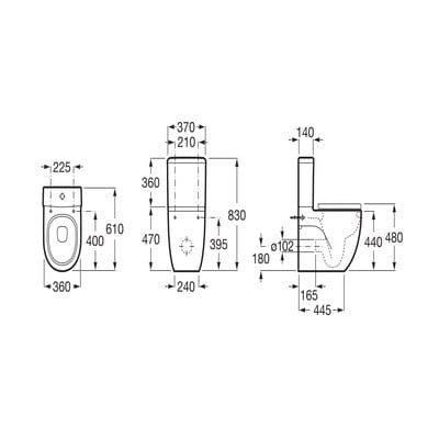 Meridian-N Close Coupled Toilet Pan