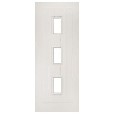 Ely White Primed 3 Glazed Light Panels Internal Door - All Sizes