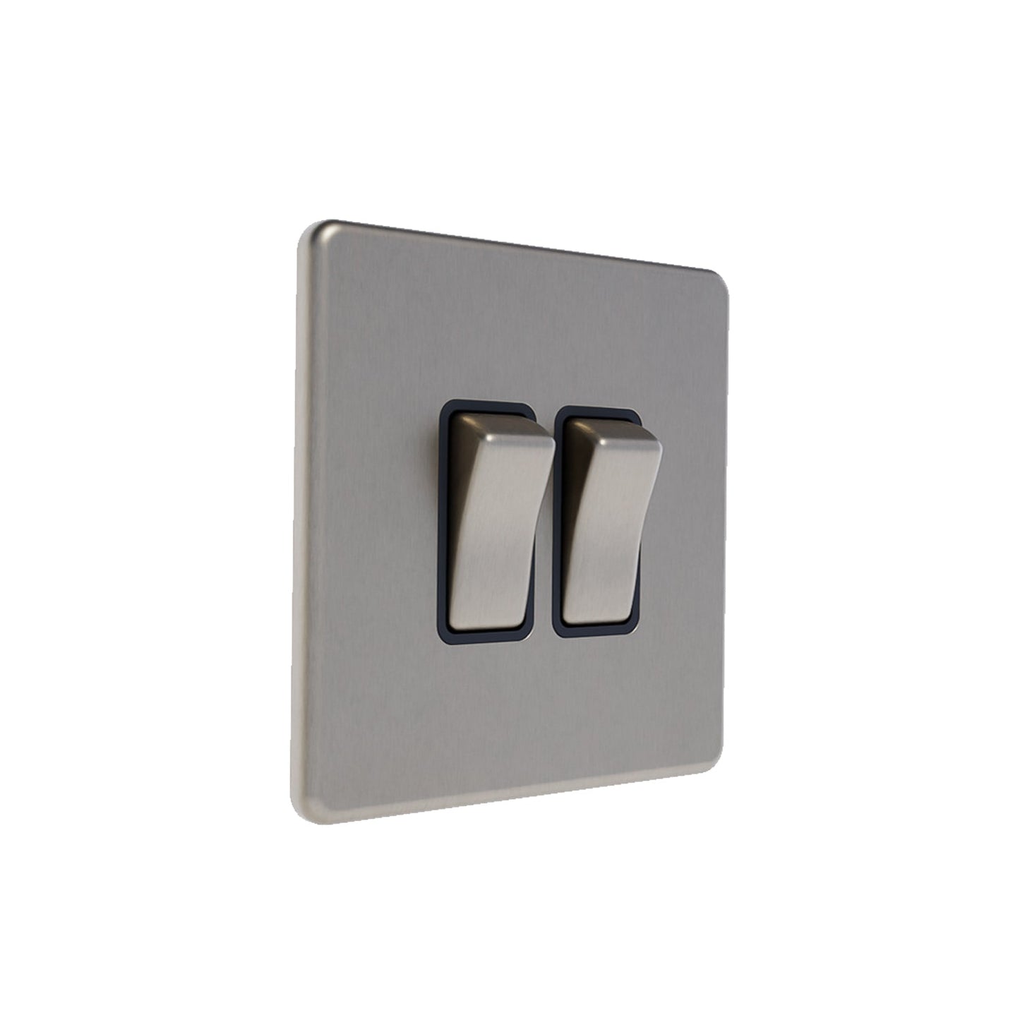 Caradok 2G 2Way 10A Switch Brushed Chrome Black