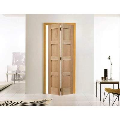 Oak Shaker 4 Panel Bi-Folding Un-Finished Internal Door - All Sizes