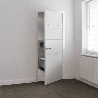 4 Line Horizontal Primed Internal Door - All Sizes