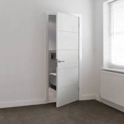 4 Line Horizontal Primed Internal Fire Door FD30 - All Sizes