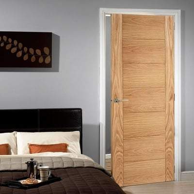 Oak Carini Un-Finished Flush Internal Door - 2040mm x 726mm