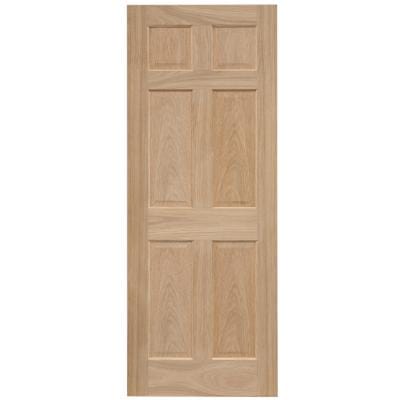 6 Panel Oak Unfinished Internal Door - All Sizes