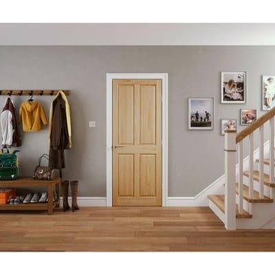 Victorian 4 Panel Clear Pine Panel Unfinished Internal Door - All Sizes
