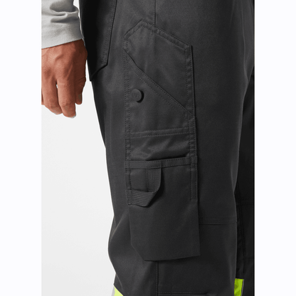 Helly Hansen UC-ME 2-Way Stretch Hi-Vis Work Cargo Pant Trouser Class 1 HI VIS YELLOW/EBONY / C54 - 38" Waist - 33" Leg