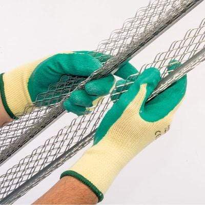 Green Heavy Duty Latex Coated Work Gloves - Large