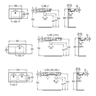 Prisma Ceramic 600mm Wall Hung Basin - 1 Tap Hole