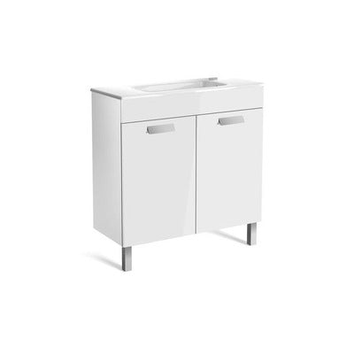 Debba Unik Compact Two Door Base Bathroom Unit & Basin Gloss White - All Sizes