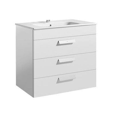 Debba Unik 3 Drawer Wall Hung 800mm Bathroom Vanity Unit - White