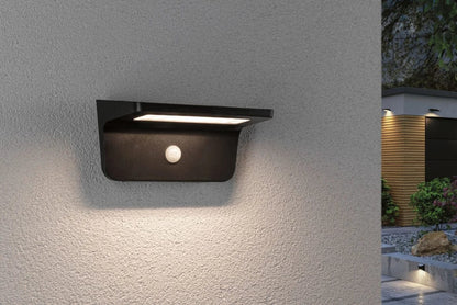 Outdoor Solar Wall Lum. Cyrus 600lm IP44 3000K PIR and Orientation Light