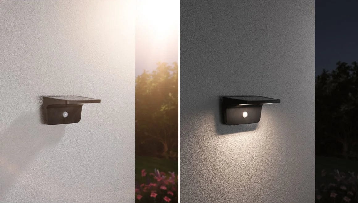 Outdoor Solar Wall Lum. Cyrus 600lm IP44 3000K PIR and Orientation Light
