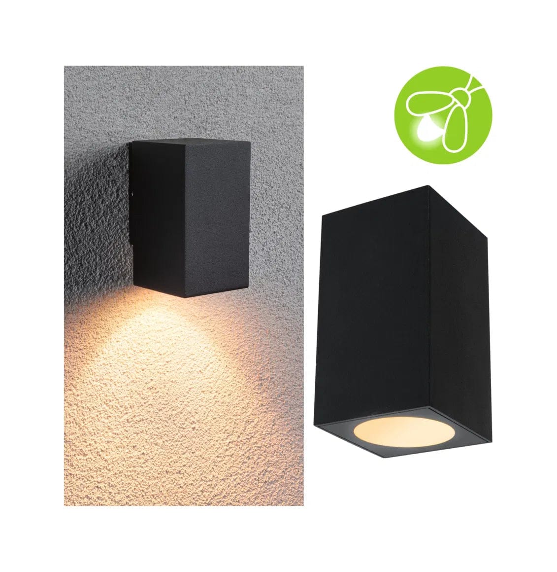 Outdoor 230V Flame LED Wall Light Insect Friendly - All Colours