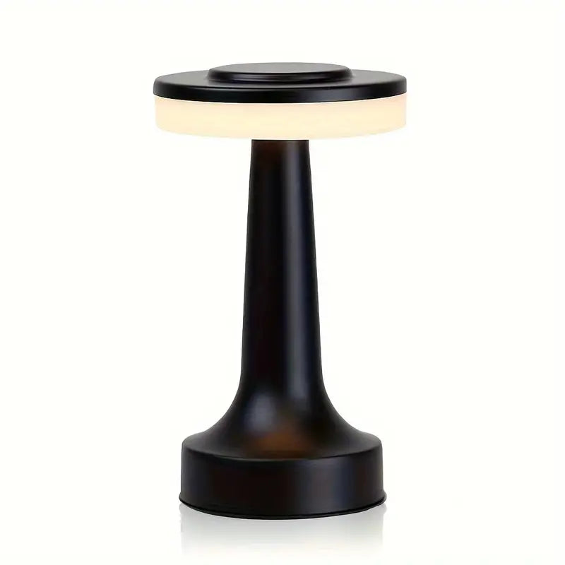 Caradok Black Rechargeable Touch Wireless LED Table Lamp - Ideal for Cafes, Hotels and Bedside Tables