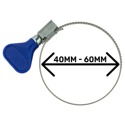 A2 Grip Hose Clip 40mm-60mm - Adjustable 304 Stainless Steel Duct Clamps Hose Pipe Clamps Air Ducting Clamp Worm Drive Hose Clamps