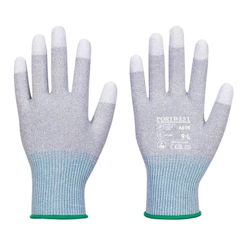Portwest A698 MR13 ESD PU Fingertip Gloves (Pk12)