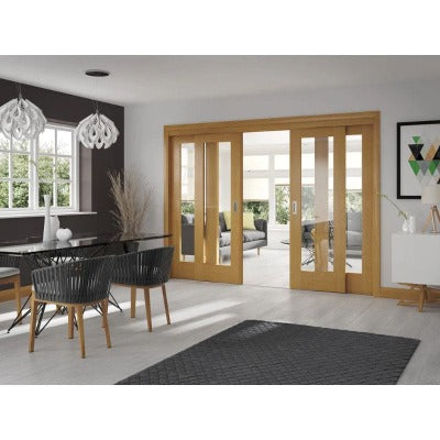 Oak Sliding Door Frame - 2pcs (includes hardware kit) 3500mm