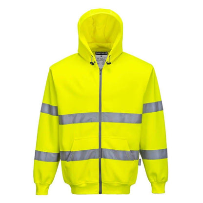 PORTWEST B305 HI-VIS ZIPPED HOODIE