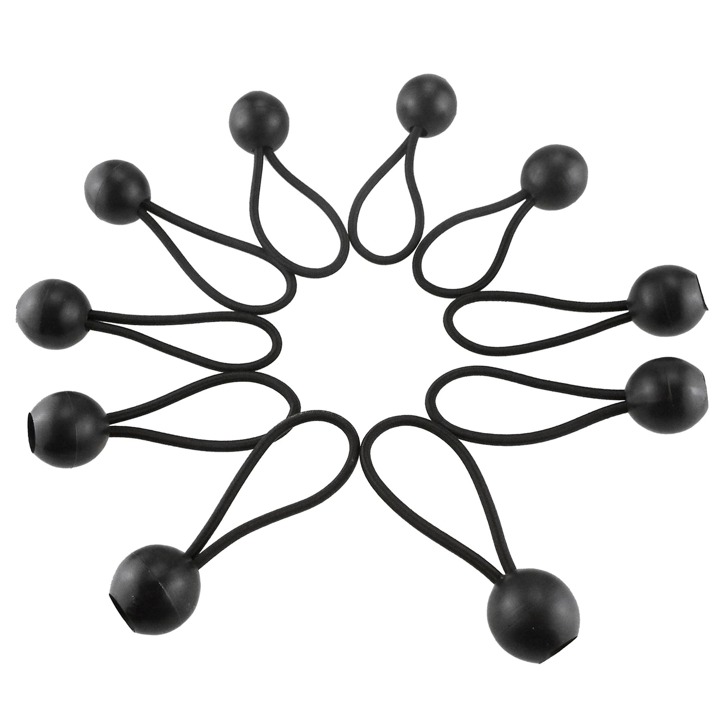 Bungee Ball 6" Black - Bungee Cords with Balls, Tarpaulin Bungee Cords, Elastic Bungee Strap - Black