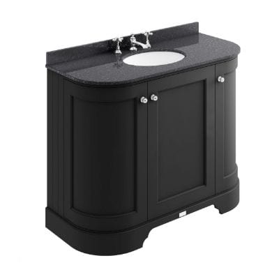 Matt Black Curved Basin Cabinet - All Sizes