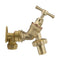 22mm Brass Wall Flange Kit with Brass Barbed Tap