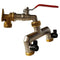 15mm Brass Wall Flange Kit with Lever Tap + 3/4" BSP Metal Splitter