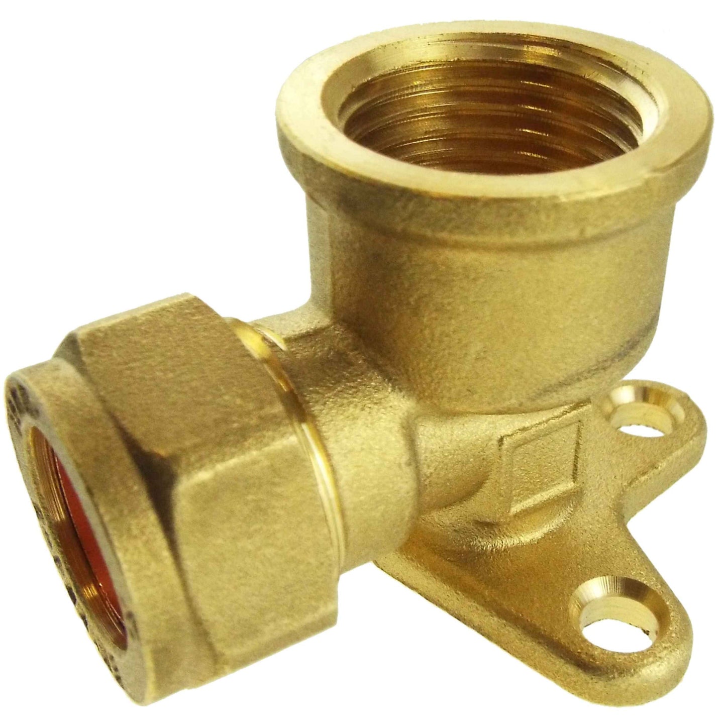 15mm Brass Wall Flange Kit with Grey Dial Tap + Two-Way Splitter