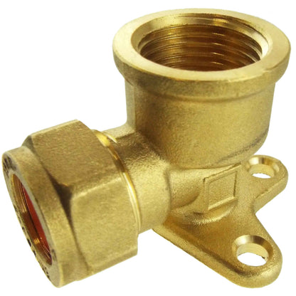 15mm Brass Wall Flange Kit with Grey Dial Tap + Two-Way Splitter