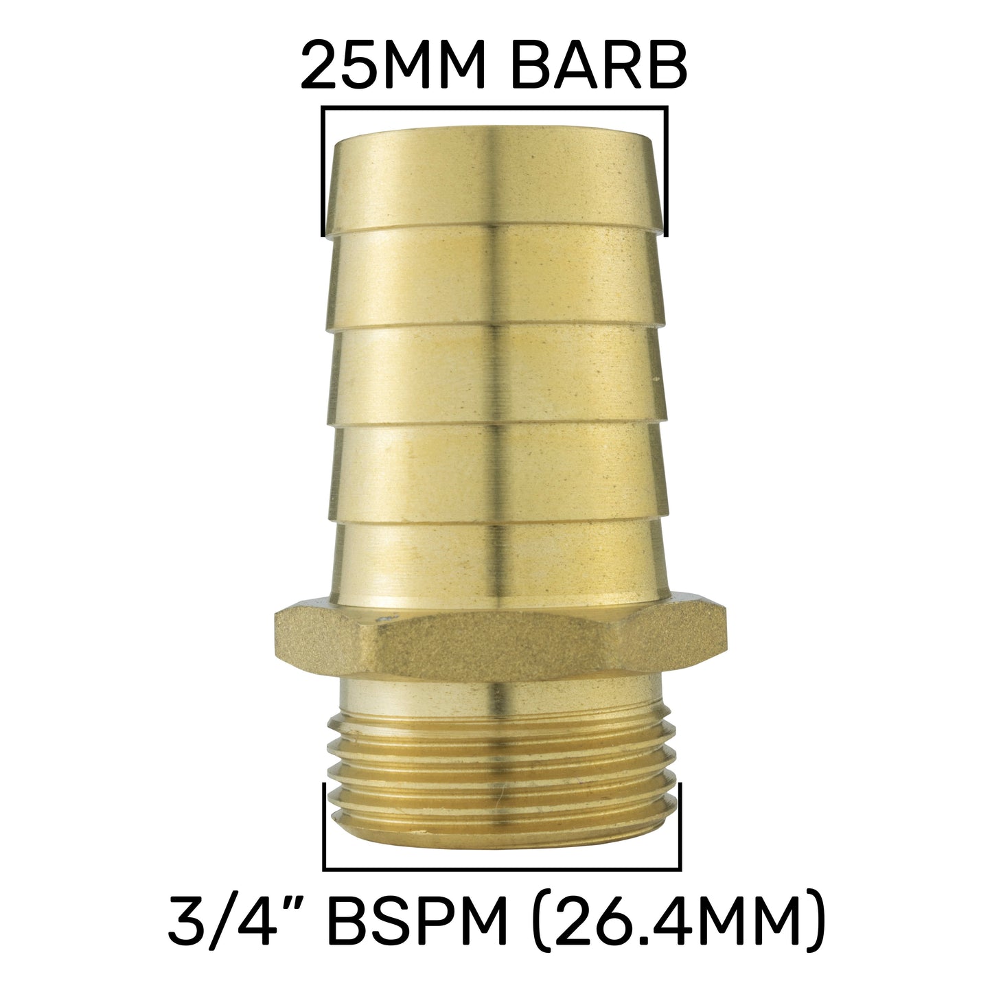 20mm MDPE Straight with In-Line BSPF Valve and 25mm Brass Barb