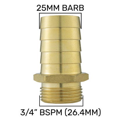 20mm MDPE Straight with In-Line BSPF Valve and 25mm Brass Barb