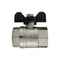 Brass Nickel-Plated Butterfly Valve 1" BSPF