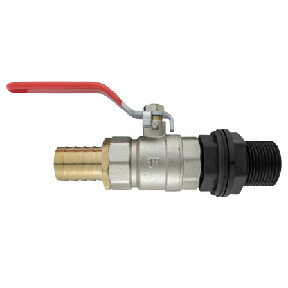 Water Butt Kit 1” BSP with Lever Valve and 25mm Brass Barb