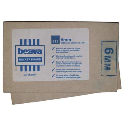 Beava Fibre Cement Tile Backer Board 1.2m x 6mm - All Sizes