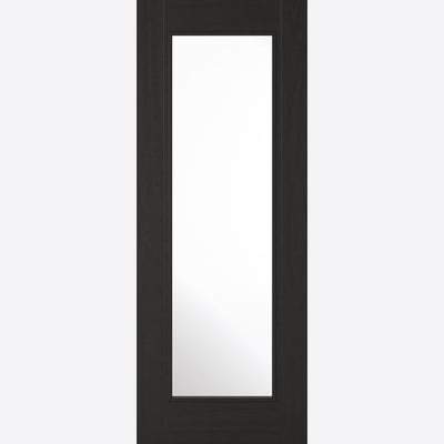 Deiz Charcoal Black Pre-Finished 1 Glazed Clear Light Panel Interior Door - 1981mm x 838mm