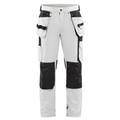 Blaklader 1079 4-Way Stretch Painters Work Trousers White/Dark grey / 34" Waist, Regular Leg